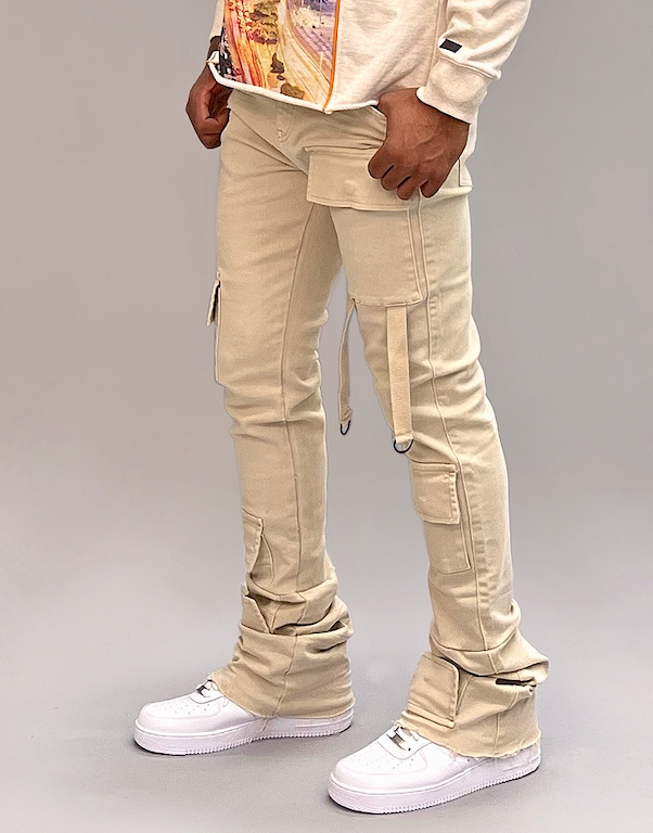 GUNNA 38" STACKED JEANS - KHAKI TV0055 RMX